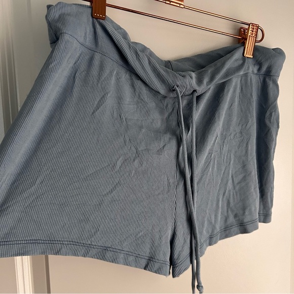 Hanky Panky light blue drawstring soft lounge wear sleep wear Eco Rib Short - Picture 5 of 6